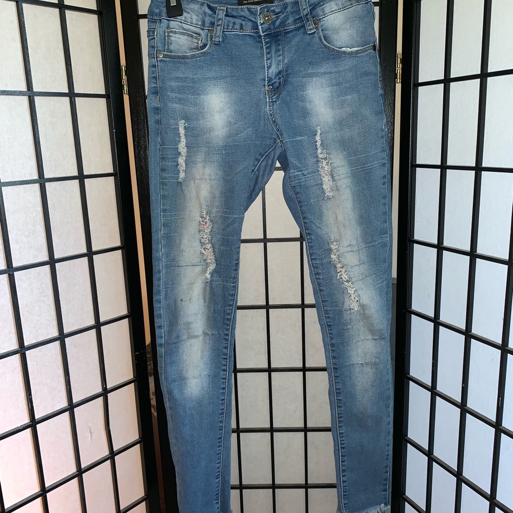 Distressed jeans